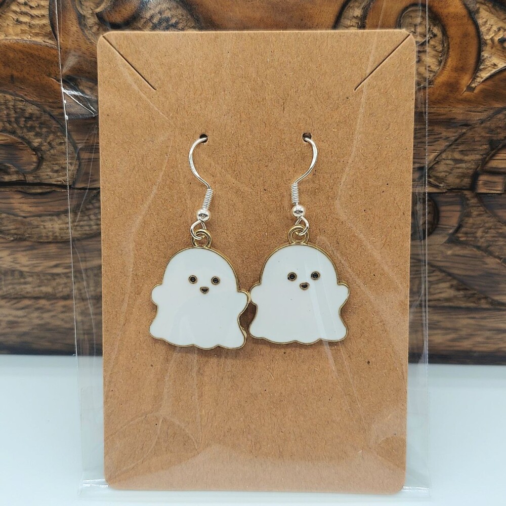 Halloween Ghost Earrings White
